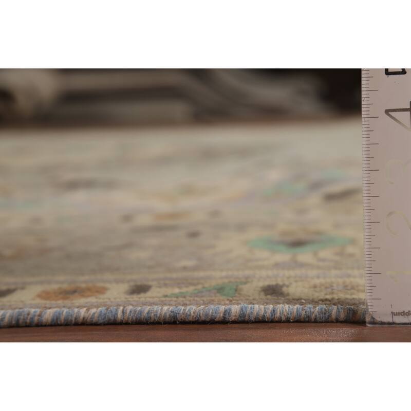 Geometric Tabriz Persian Vintage Area Rug Hand-Knotted Wool Carpet - 9'5" x 12'3"