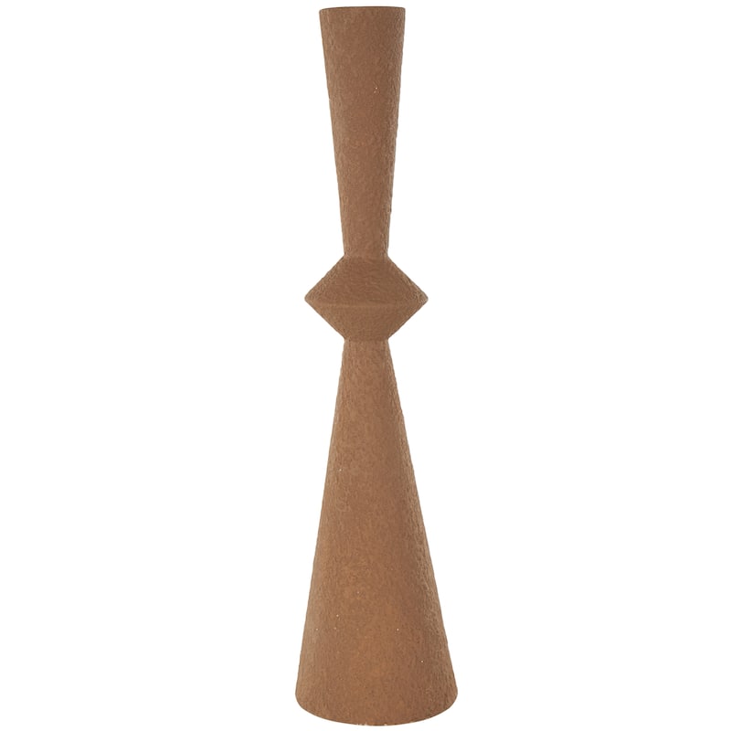 Metal Art Deco Fluted Decorative Vase - Brown - Roche River Decor - Brown