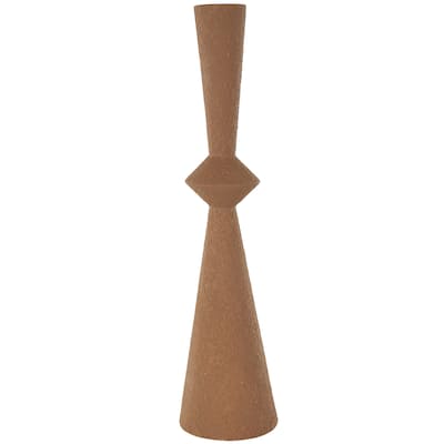 Metal Art Deco Fluted Decorative Vase - Brown - Roche River Decor