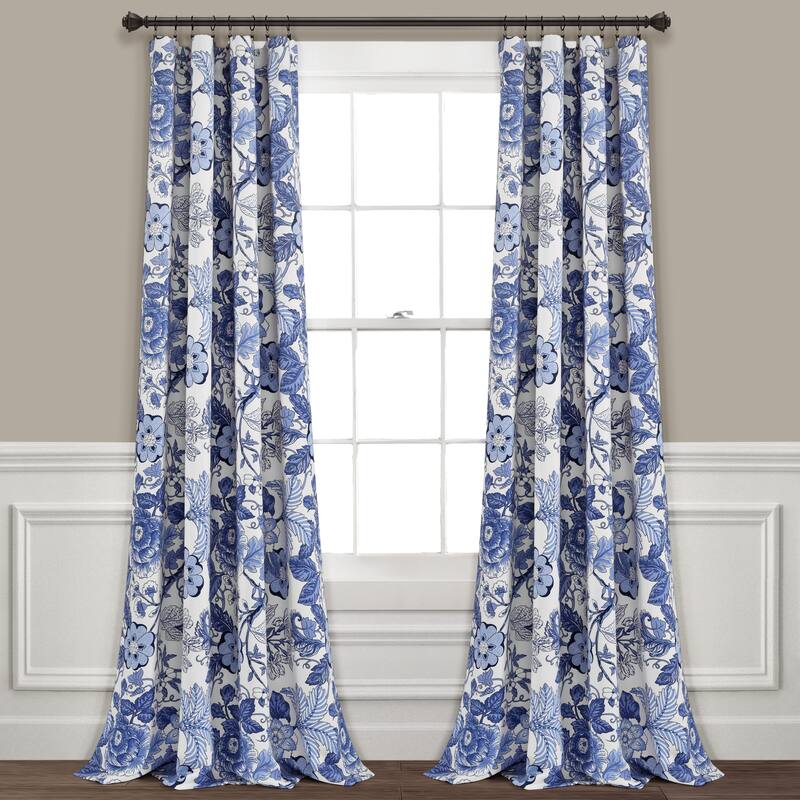 The Curated Nomad Chorro Room Darkening Curtain Panel Pair - 84"L x 52"W - Navy & White