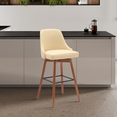 Sicily Faux Leather or Fabric Upholstered Swivel Counter or Bar Stool