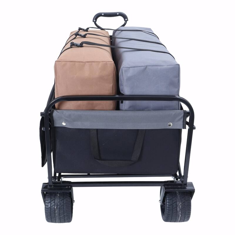 440lbs Collapsible Foldable Wagon Cart - Beach Wagon, Utility Cart, Grocery Cart