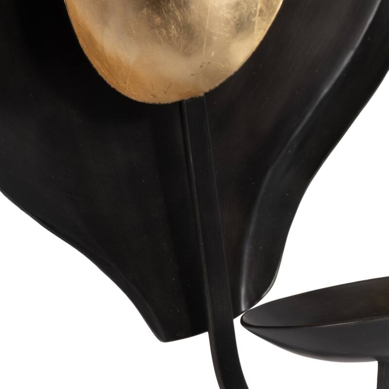 Sagebrook Home Black/Gold Metal Round Votive Holder