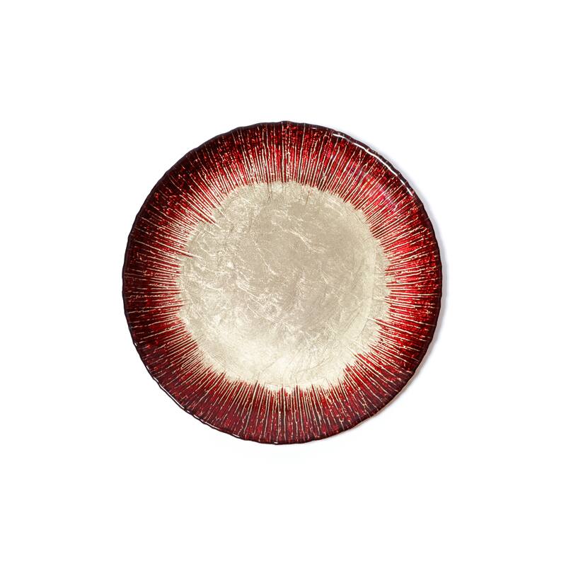 Celestial Rim Glass Dessert Plates, Set of 6