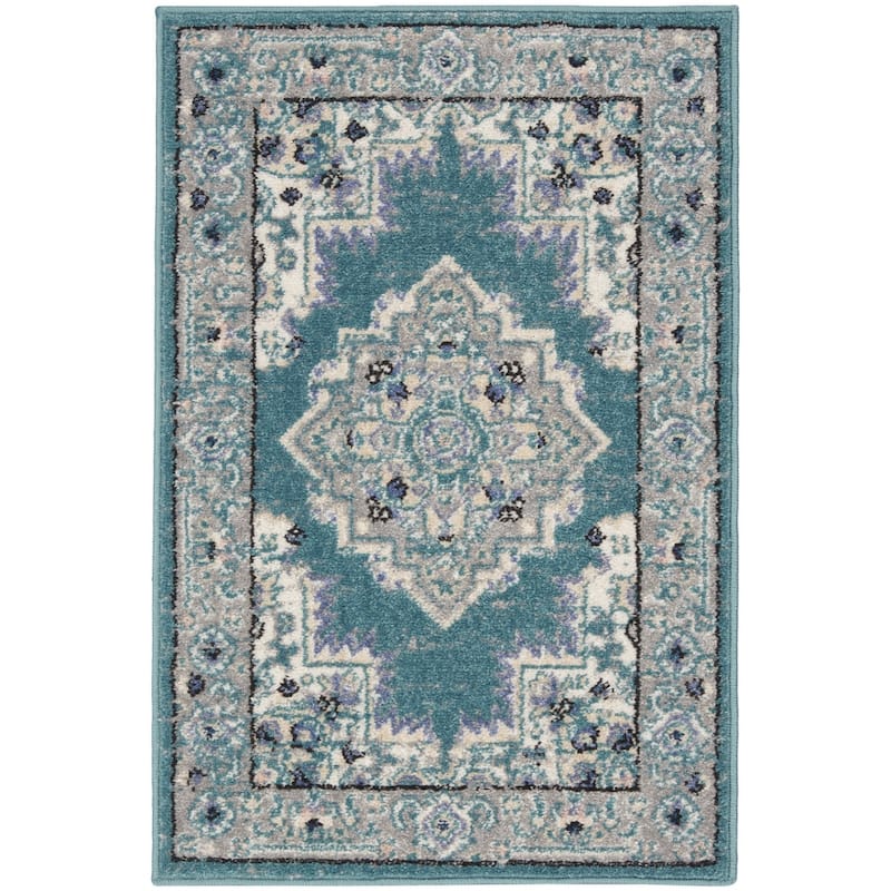 Hequ Power Loomed Distressed Floral Area Rug - 2' x 3'