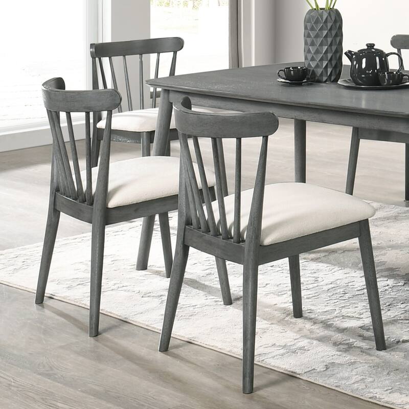 Dining Chair Simple Office Chair Set of 2 Coffee Chair Gray Dressing Chair Kitchen Chair with Wood Legs - Gray