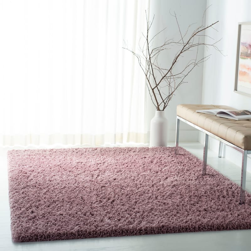 SAFAVIEH Fontana Shag Kimberlie Solid 2-inch Thick Rug - 4' x 6' - Pink - Rectangle