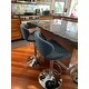 Contemporary Vinyl/Chrome Adjustable Curved Back Barstool - 19.25"W x 19"D x 33.75" - 42.25"H 2 of 2 uploaded by a customer