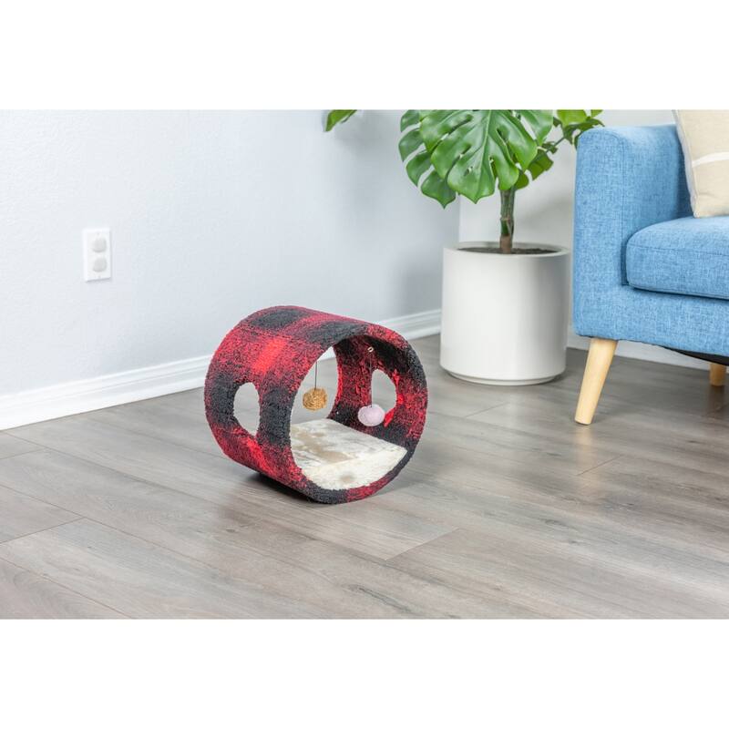 Real Wood Cat Hideaway Tunnel, Scotch Plaid