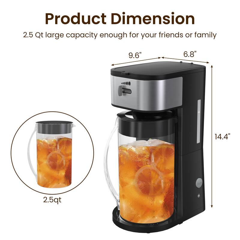 Iced Tea Maker with 2.5-Quart Pitcher 7 Cups Coffee Machines