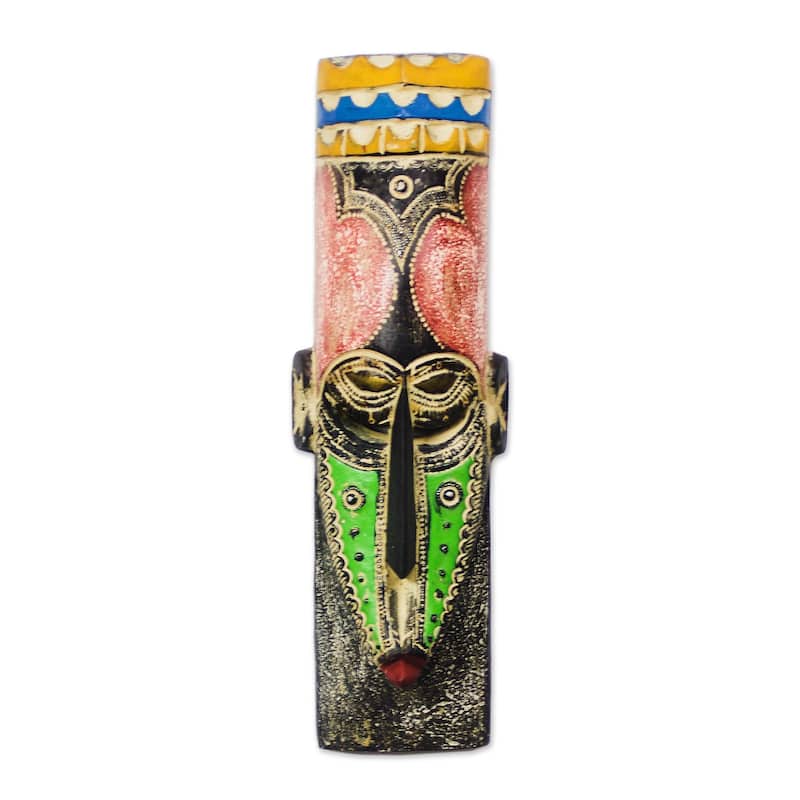 Novica Handmade Msizi African Wood And Brass And Aluminum Mask