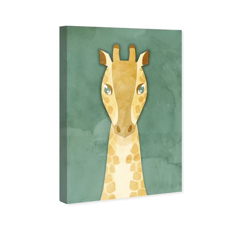 Wynwood Studio Canvas Animals Vibrant Giraffe Green and Emerald Modern & Contemporary Wall Art Canvas Print