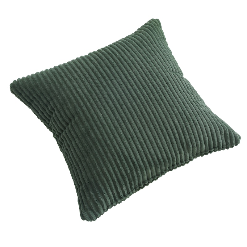 Set of 2 Modern Square Corduroy Accent Throw Pillow