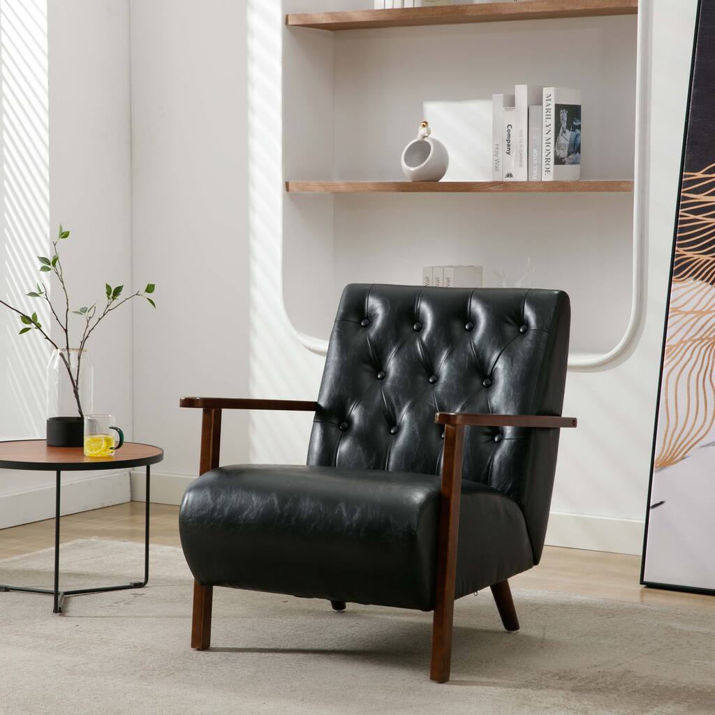 Modern Wood Frame Accent Chair for Living Room