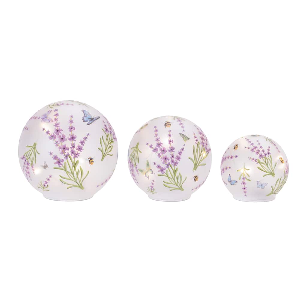 LED Floral and Butterfly Globe (Set of 3) - N/A