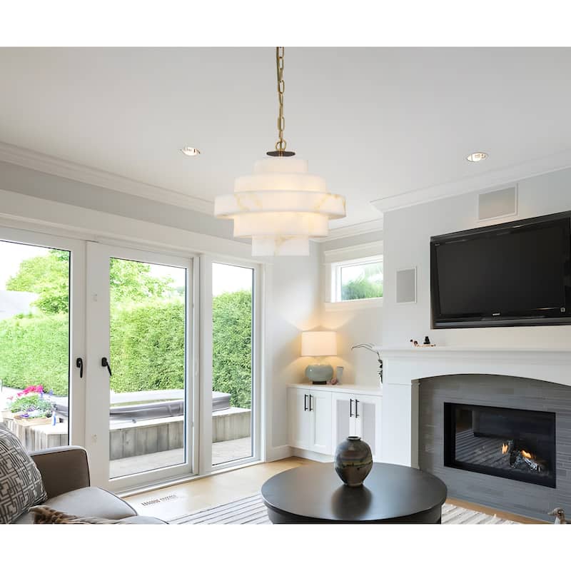 Bohemian Gold Coastal Chandelier - Nordic Milk White, Glass Pendant Light