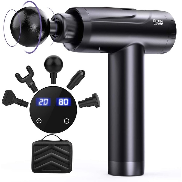 Massage Gun Deep Tissue Vibration Rechargeable for Workout Pain Relief - black. Opens flyout.