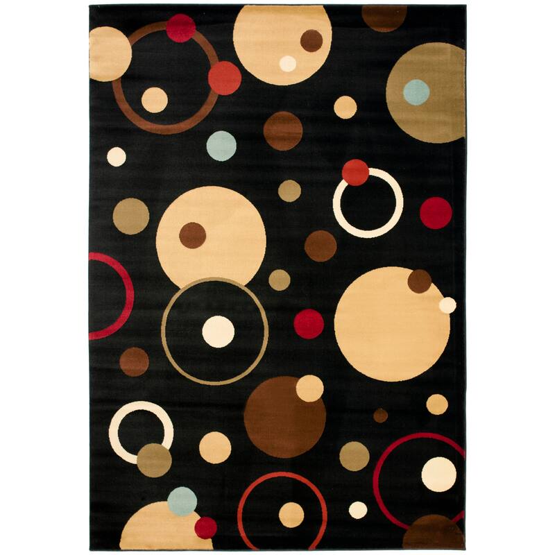 SAFAVIEH Porcello Jonila Modern Painterly Geometric Pattern Area Rug - 5'3" x 7'7" - Black/Multi