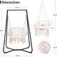 preview thumbnail 3 of 6, Patio Swing Chair with Stand and Cushion, Heavy Duty Hanging Chair with Stand, 330 lbs Capacity, Patent Pending, Beige