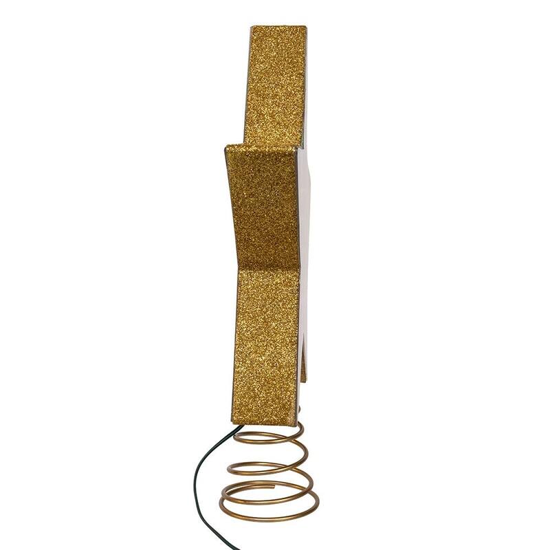 Kurt Adler 11.5-Inch UL 22-Light Multicolor Infinity Effect SMD LED Gold Glitter 5-Point Star Tree Topper