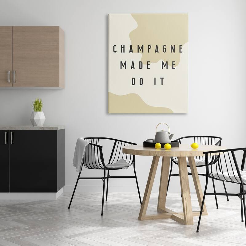 Stupell Champagne Made Me Do It Wine Abstract Pattern Canvas Wall Art - White