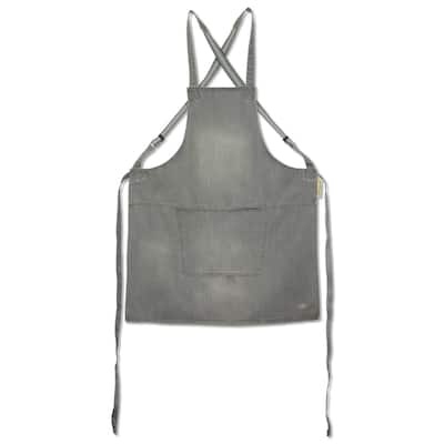 Suspender-Style Kitchen Apron - 36.25" - Gray