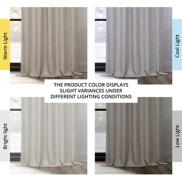 dimension image slide 0 of 18, Exclusive Fabrics Textured Faux Linen Extra Wide Room Darkening Curtains for Bedroom & Living Room Curtains (1 Panel)