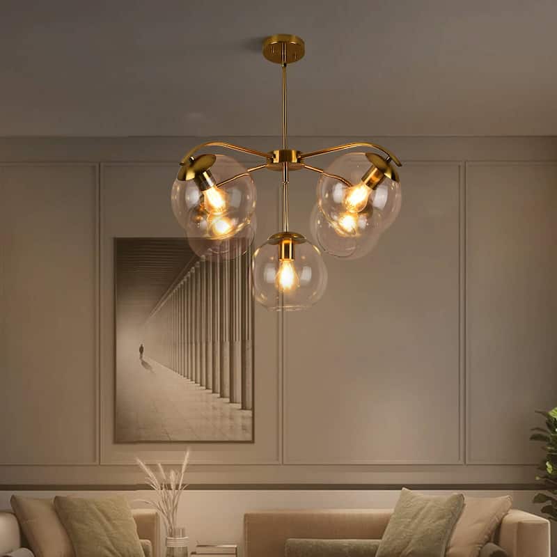 5-light Golden Dimmable Chandelier - Gold - Gold
