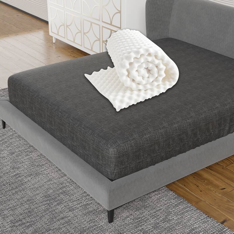 Onetan, Convoluted Egg Shell Breathable Foam Topper,Adds Comfort to Mattress