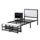 preview thumbnail 5 of 37, Metal Platform Bed Frame with Storage Cabinet and Cushioned Footrest