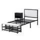 preview thumbnail 15 of 17, Twin size Metal Platform Bed with Two-Tier Storage Shelves, Wooden Storage Cabinet