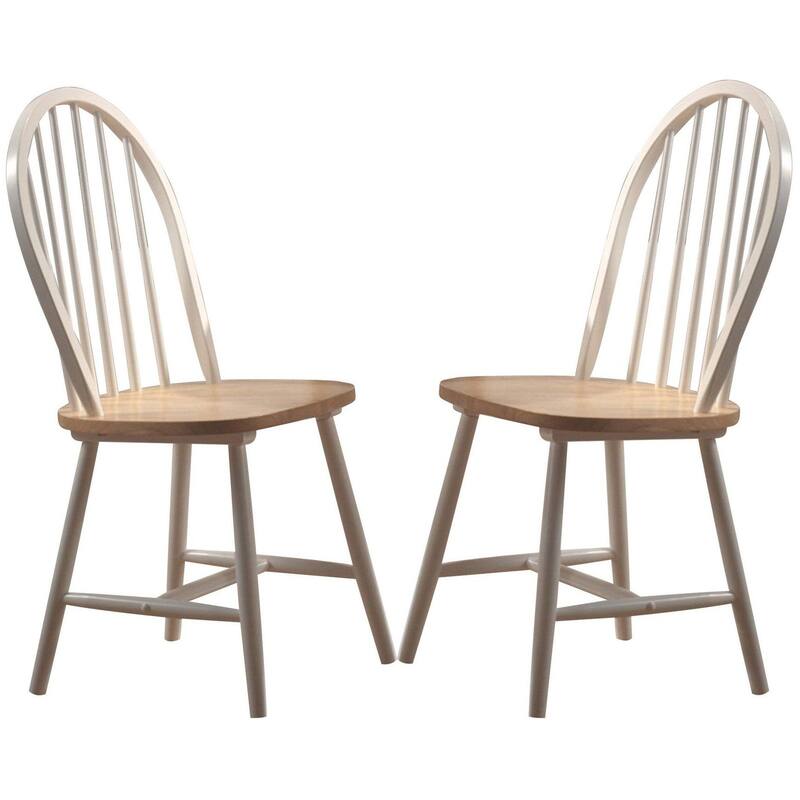 Hania Two-Tone Windsor Spindle Back Dining Chairs (Set of 4)
