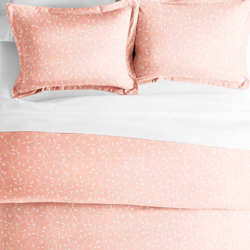 Becky Cameron Oversized Pink Buds Pattern 3 Piece Duvet Cover Set