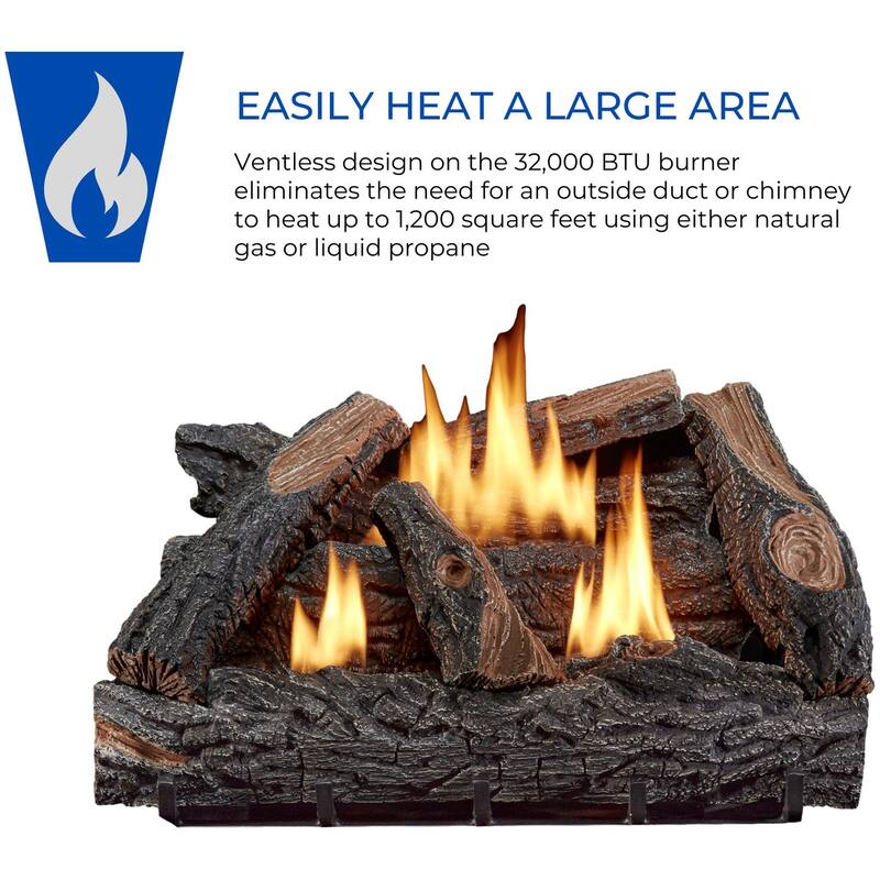 Duluth Forge VFL24T 32,000 BTU Vent Free Liquid Propane, Natural Gas