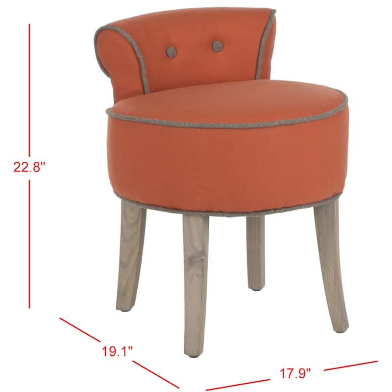 SAFAVIEH Aja Vanity Stool - 17.9" x 19" x 22.8" - 18Wx19Dx23H