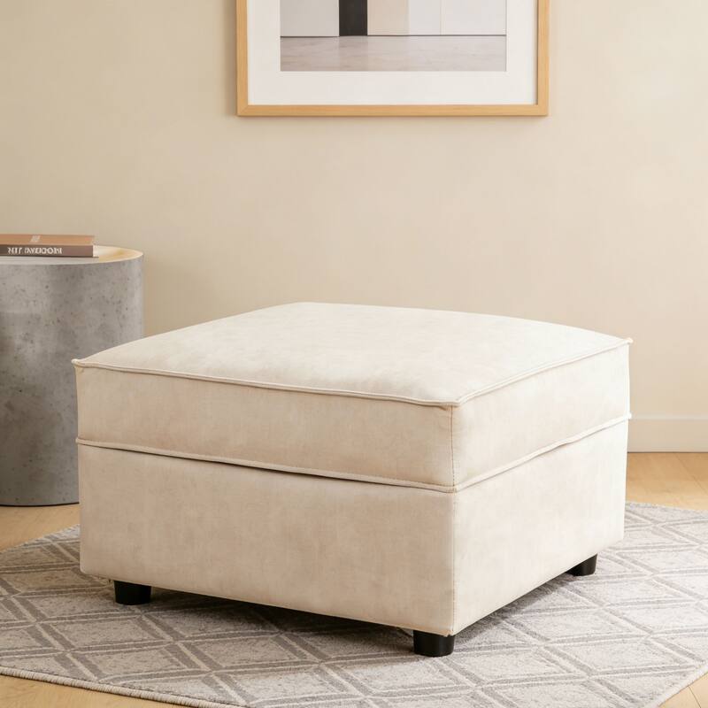 Ainfox Modular Sofa Beige Sectional Storage Sofa Couch with Free Splicing - Ottoman