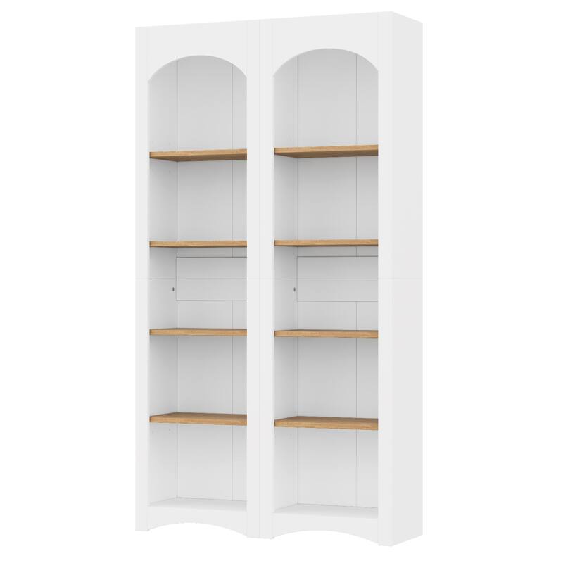 72"Hight Freestanding 5-Tier Bookshelves, Bookcases Set of 2 with Adjustable Shelves