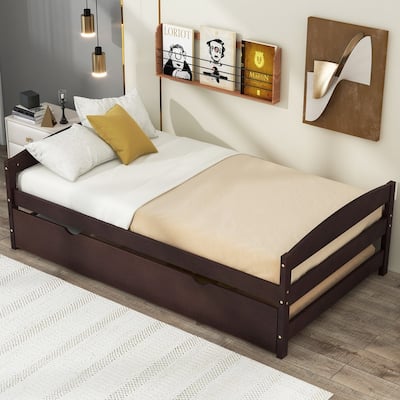 Twin Size Platform Bed with Twin Size Trundle