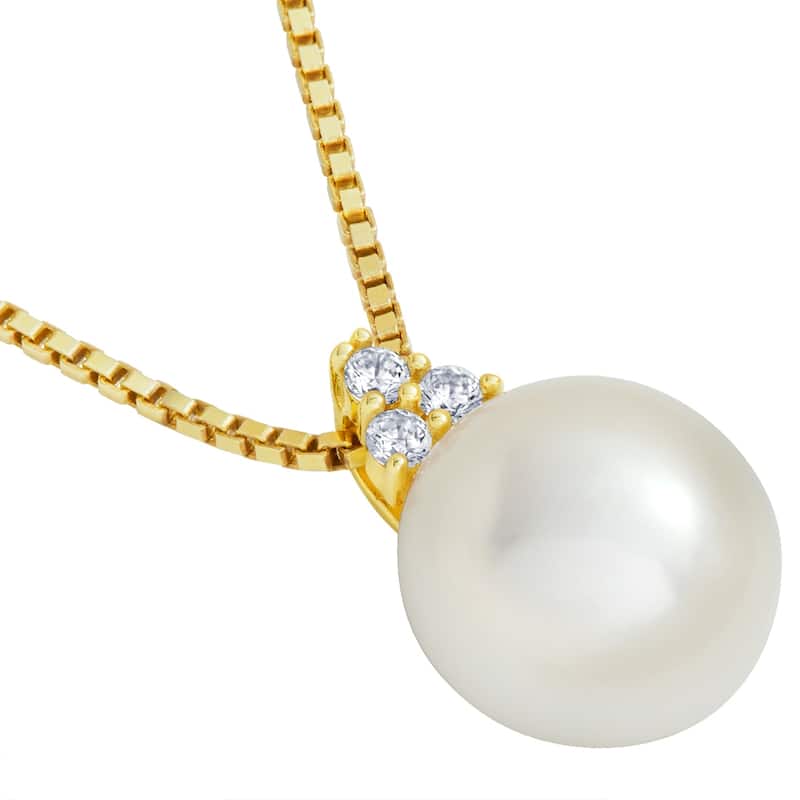 Oravo 14k Yellow Gold Freshwater Pearl Heirloom Sider Pendant Necklace