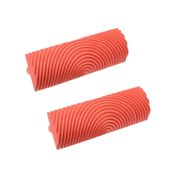 Wood Grain Tool 4" Rubber Square Graining Pattern Stamp Wall Decoration Red 2pcs - MS21-4" 2pcs