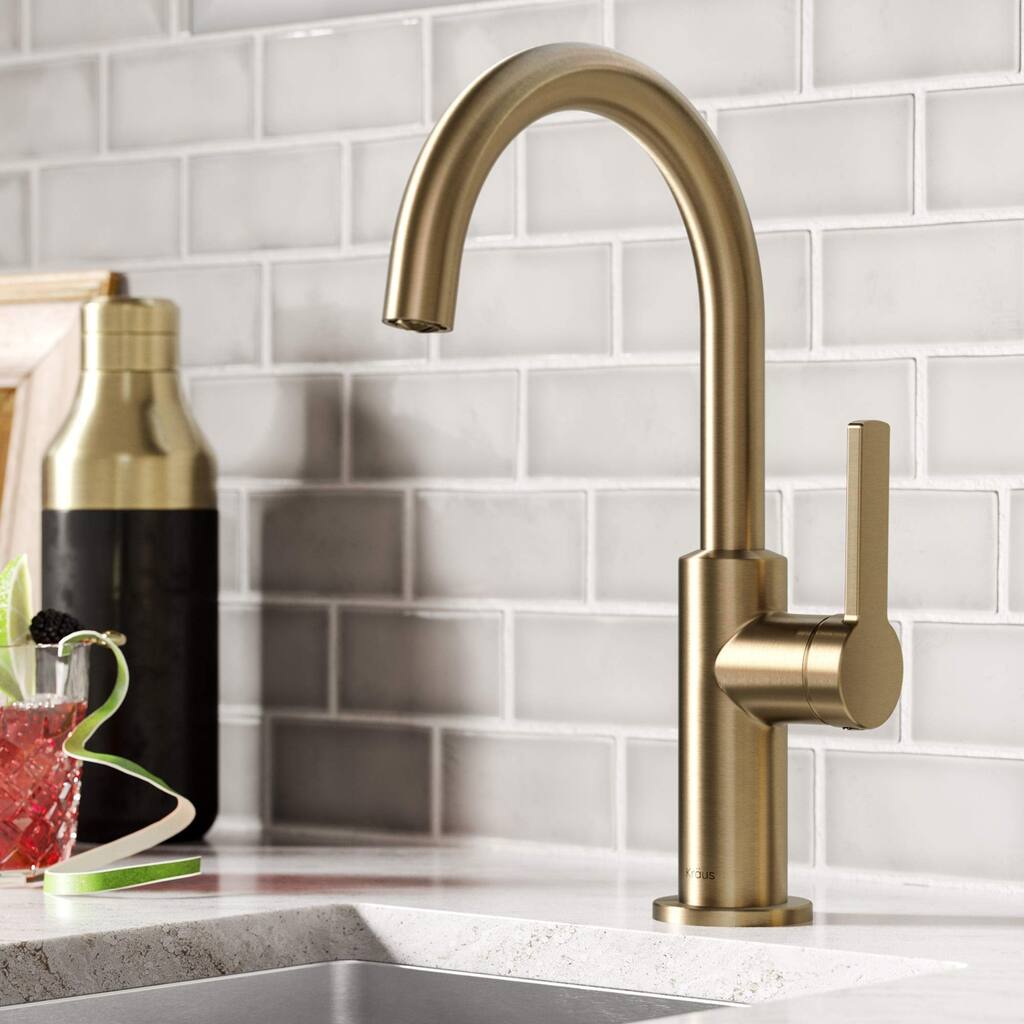 Single Handle Kitchen Bar Faucet, 12 Inch, Antique Champagne Bronze