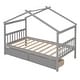 preview thumbnail 43 of 47, Twin Size Wooden House Bed with Drawers - Stylish and Functional Kids' Bedroom Furniture