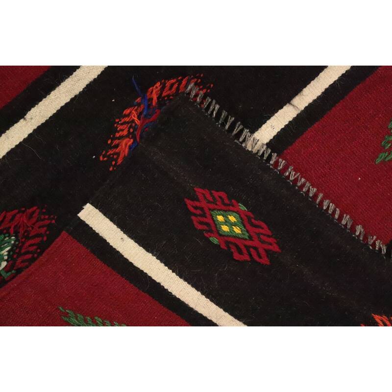Hand Woven Oriental 100% Wool Carpet Southwestern Tribal Red Kilim Area Rug - 10' 0'' X 5' 10''