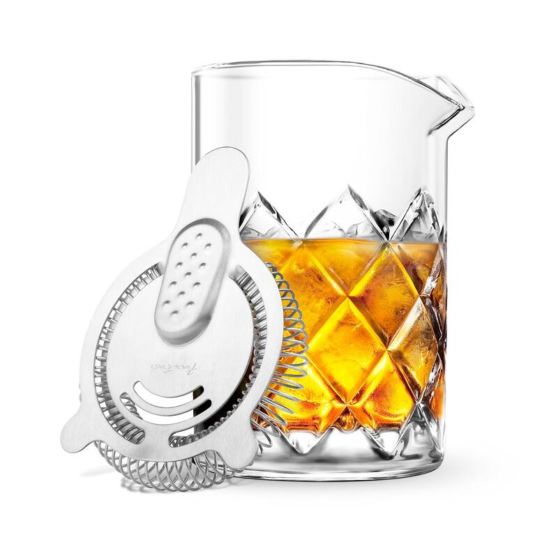 Final Touch Yarai Mixing Pitcher with Hawthorne Strainer - 13.5 oz.