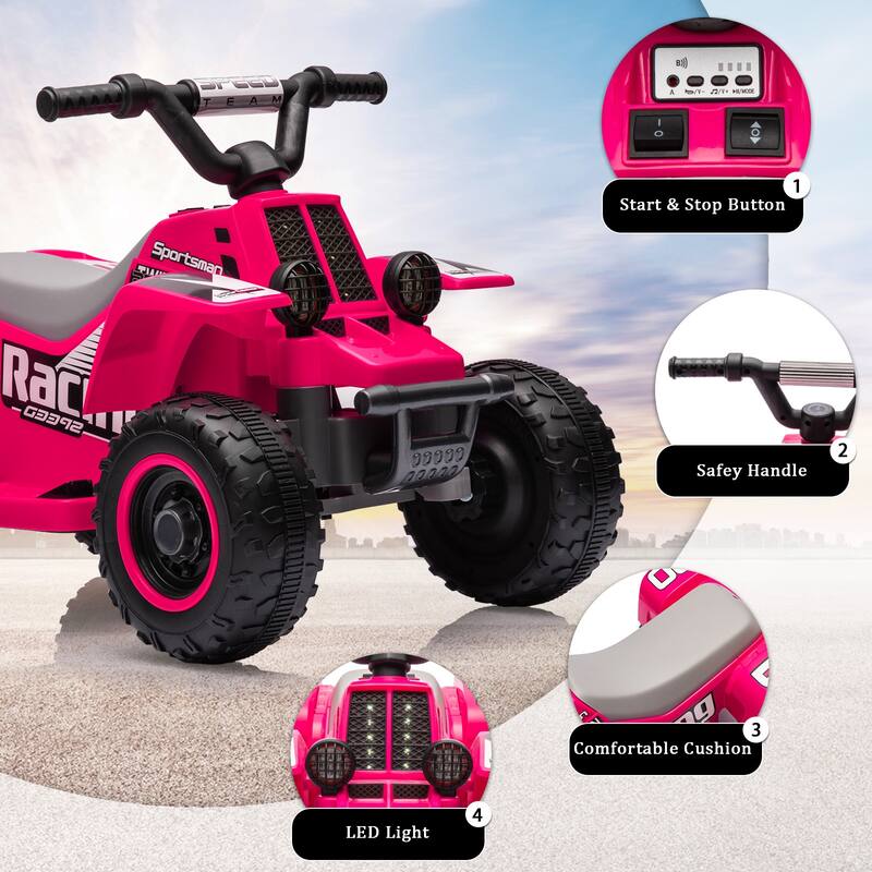 6V Electric Kids ATV, 4-Wheeler Ride-on Vehicle for Kids Best Gift