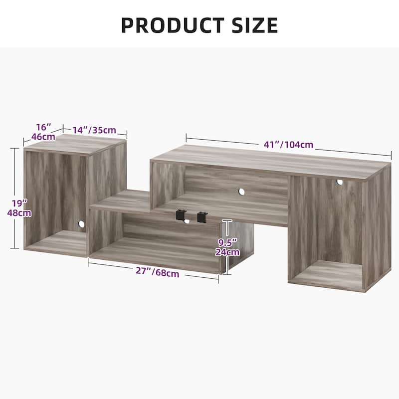 Moasis Modern DIY TV Stand Deformable Entertainment Center with LED Light Strip