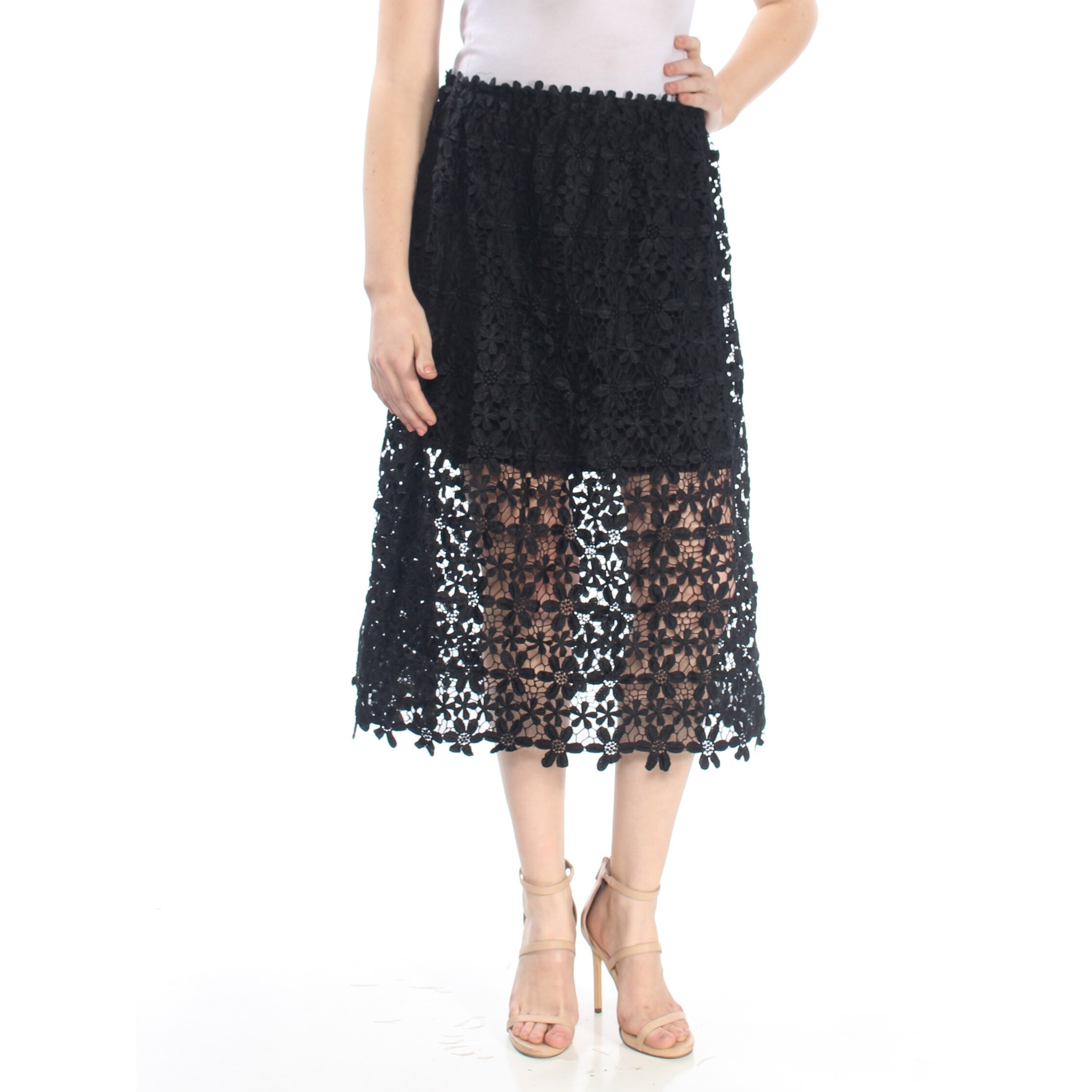 tea length black skirt