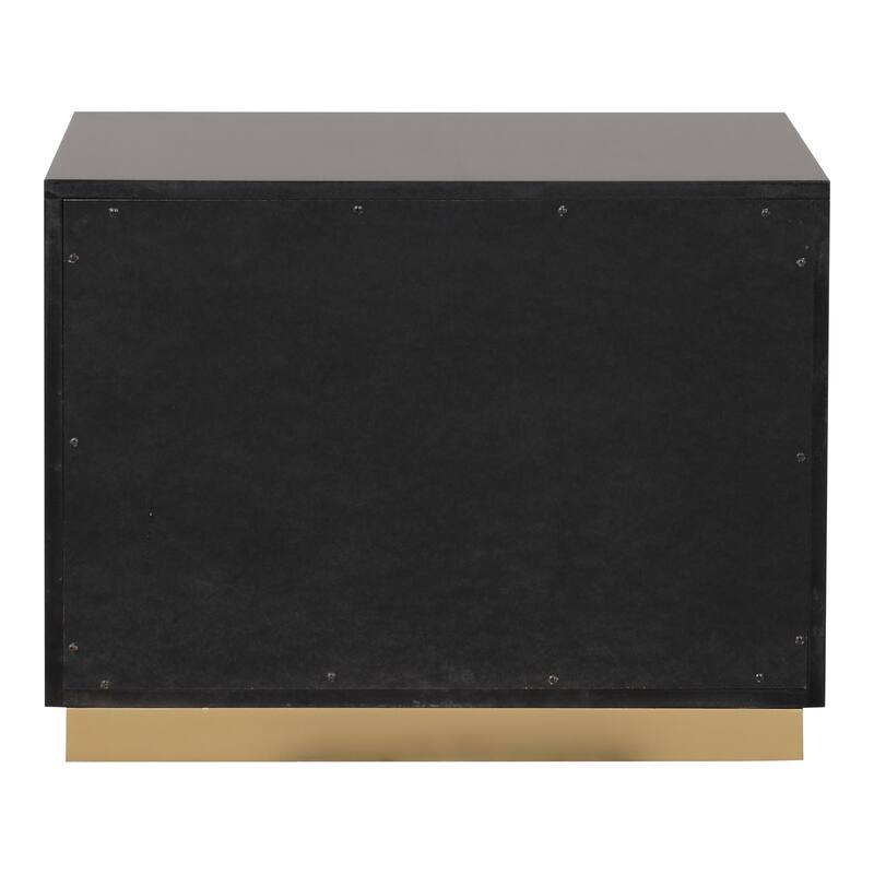 Furniture of America Kismet Modern 5-Piece Black Wood Platform Bedroom Set with Gold Accented Headboard