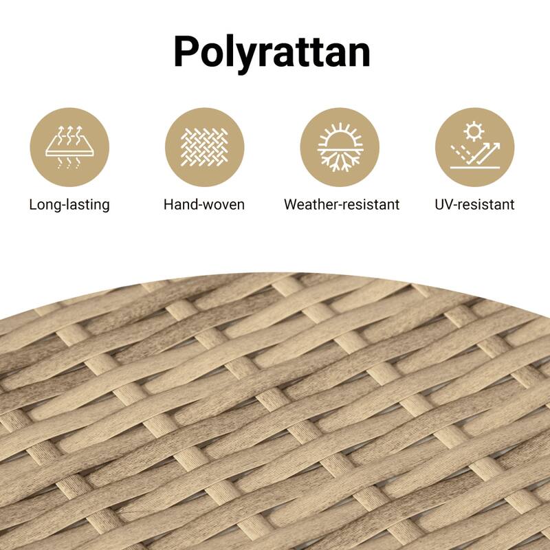 vidaXL Patio Side Table Outdoor Furniture Side Tea Coffee Table Poly Rattan - 10.8 x 22.8 x 21.7 in