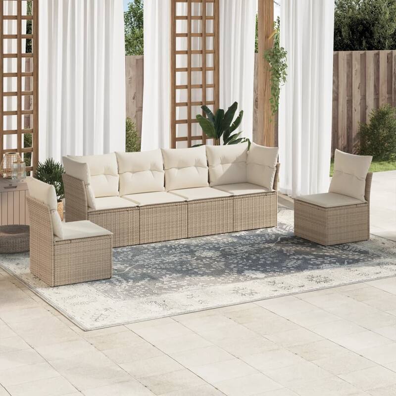 vidaXL Garden Sofa Set Beige, Cream white - 24.4 x 24.4 x 27.2